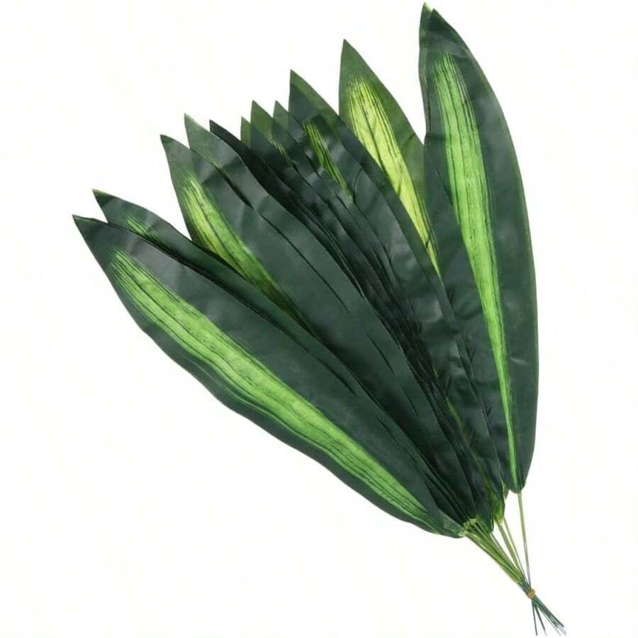 QY- 40Piezas Artificiales Brasileñas Simuladas para Decoración de Hogar y Oficina Follaje Tropical Verde para Arreglos DIY Galería -2195 - Verde - Ver 1