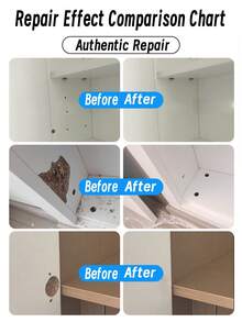 30g/1.05oz White Wood Filler - Includes Tools High-Performance Foaming Filler For Filling Cracks, Gaps, And Holes. Quick-Drying And Easy To Apply, It Restores The Wood Appearance Of Furniture, Floors, And Walls. - 白色 - 查看 4
