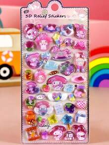 Cute Cartoon 3D Stickers, Crystal Stickers, Toys, Waterproof, Children's Reward Stickers, Gifts - Multicolor - View 6
