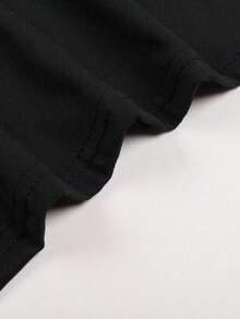 Men's Fashion Letter Print Round Neck Short Sleeve Casual-Shirt - Black - View 3