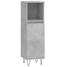 Armário de banheiro vidaXL cinza concreto 30x30x100 cm feito de madeira - Cinza - Ver 3