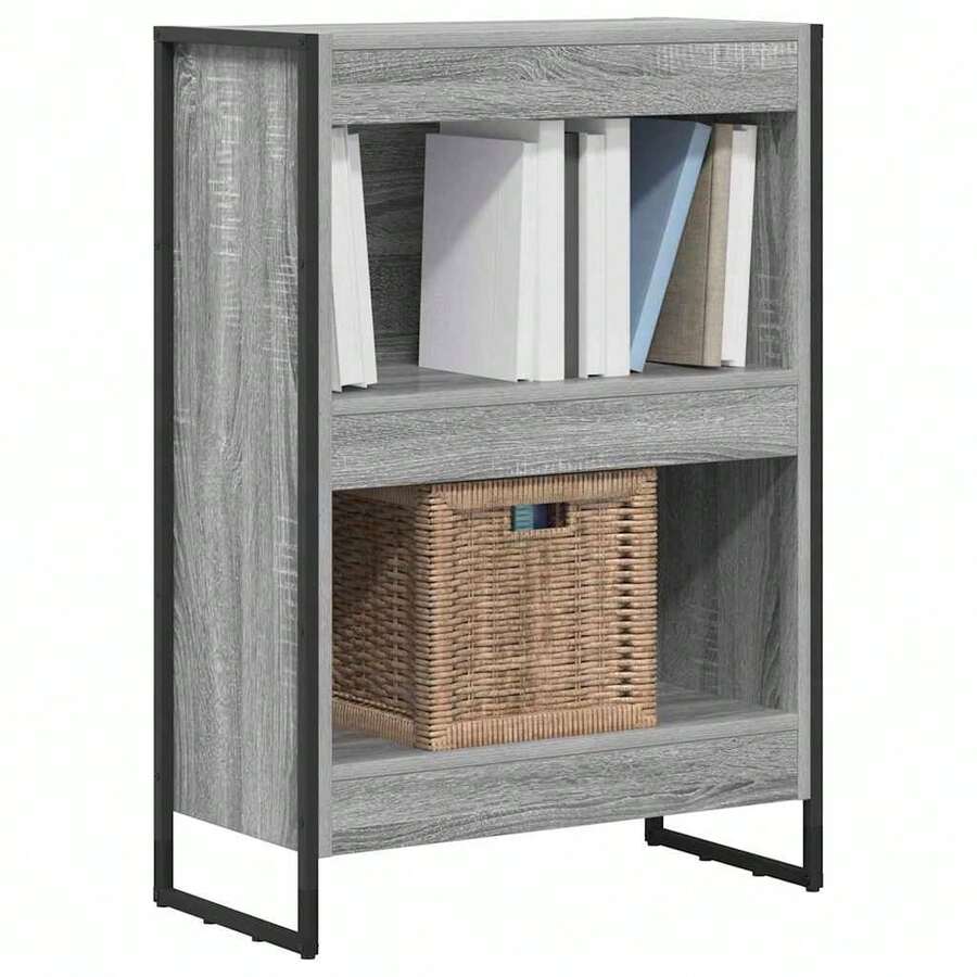 Estantería vidaXL Sonoma gris 80 x 30 x 155 cm, madera compuesta - Gris - Ver 1