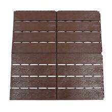 DDBESSIC Wood Grain Deck Tiles, Interlocking Outdoor Floor Tiles 10 Pcs, Composite Patio Decking Tiles, Snap Lock Easy Clean Surface For Balcony, Garden, Porch, DIY - Brown - View 6