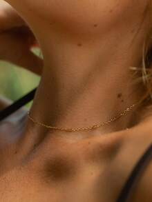 1pc 35+5cm Multifunctional Chain Necklace, Minimalist Bohemian Style, Stainless Steel Material, Non-Fading, Women Necklace - Necklace - View 2