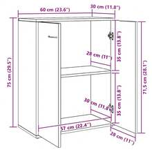 Aparador vidaXL blanco 60x30x75 cm Material a base de madera - Blanco - Ver 7