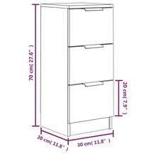 Aparador vidaXL Gris Sonoma 30x30x70 cm Material a base de madera - Gris - Ver 9