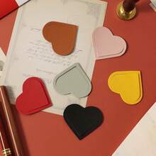1/5pcs Heart-Shaped Faux Bookmarks - Colorful Double-Sided Bookmarks, Ideal Gift For Book Lovers, Perfect For Readers And Journal Enthusiasts (Random Color) - MultiWarna - View 9