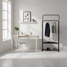 Ecommerc3 MOBLEKIT | Free-Standing And Expandable Clothes Racks In Metal And Wood, Clothing With Adjustable Options, With Wheels Or Shelves, Organizers For Bedroom, Entryway And Home - Double Clothes Rack 81x50x125-150 cm - View 7