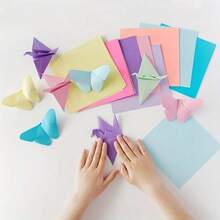 100pcs Assorted Color Handmade Paper Set, 10 Random Colors, Suitable For Origami, Crafts, Office Supplies, Scrapbooking, Sewing, Notes, Gift Making, Paper Art Tools, Valentine's Day, Back To School, Holiday Gifts - Multicolor - View 6