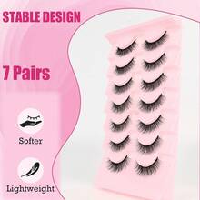 7 Pairs Natura Lashes 3D Crossed Faux Mink Eyelash Wispy Fluffy False Eyelashes Handmade 5-10mm Ultra-Light And Natural Look Individual Lashes For Makeup - Natural Short Lashes - View 3