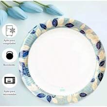 NEW ARTEDISEÑO FIESTAS Platos Desechables Premium 9'' 23cm Paquete de 100 Piezas H Azul Resistentes a Líquidos Ecológicos y de Alta Calidad Para Toda Ocasión - 100pzplato9hojaazul - Ver 4