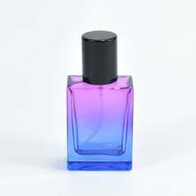 1pc 30ml Ombre Glass Perfume Bottle, Refillable Fine Mist Atomizer Spray Bottle, Portable Square Design, Suitable For Perfume, Lotion, Essential Oil, Refillable Fragrance Bottle - Multicolor - View 6
