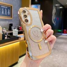 Luxury Electroplated Phone Case With Wave Pattern, Shock-Proof, Dust-Proof, Thick Edges, Compatible With IPhone 17 Pro Max, Galaxy S24 Ultra/S24 Plus/S24, S23 Ultra/S23 Plus/S23, S22 Ultra/S22 Plus/S22, S21 Ultra/S21 Plus/S21 FE, S20 Ultra/S20 Plus/S20 FE, OPPO A5x/C1 2 3 4 5 6 7 8 9, OPPO 9 8 7 6 5 4 3 2 1 - Gold - View 3