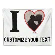 1pc Customized "I Love" Theme Flag, Customizable Flag, American Flag, Add Photos And Text, Also Suitable For Custom Tapestry, Garden Flag, Applicable For Birthday, Wedding, Valentine's Day, Halloween, Christmas, Party, Father's Day, Mother's Day, Easter, New Year, Thanksgiving, Home Decor, Bedroom Aesthetics - Customized "I Love" Themed Garden Flags - View 5