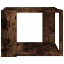 Table basse vidaXL en chêne fumé 40x40x30 cm, bois composite - Tabac - Voir 6