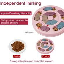 1pc Dog Puzzle Toys Slow Feeder Interactive Increase IQ Food Dispenser Non-Slip Slowly Eating Bowl Cat Dogs Food Games - Hồng - Xem 3