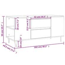 Mesa de centro vidaXL branca, 102 x 44,5 x 50 cm, em madeira. - Branco - Ver 3