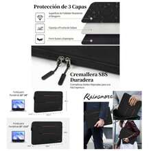 Funda Laptop 15 - 15.6 Pulgadas Impermeable Funda para Laptop Duradero Estuche para Laptop Adecuado para Pro/ Laptop, Negro L - black + 15-15.6 Pulgadas - Ver 1