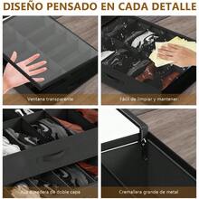 TLL  TECHVIDA 2 Organizadores de Almacenamiento para Zapatos Organizadores de Zapatos Plegables con Cubierta Transparente y 2 Asas Reforzadas Negro9917 - negro - Ver 4