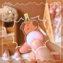 1 pieza/6 piezas/10 piezas Bolígrafo apretable con forma de trasero de capibara, juguete de estrés creativo de dibujos animados, útiles escolares, regalo para maestros, Pascua, escuela, pegatinas, accesorios de escritorio, capibara, bolígrafo, Pascua, escuela, estuche, artículos de oficina, útiles escolares, pegatinas, accesorios de escritorio, capibara, bolígrafo, caramelo, TDAH, juguete antiestrés, regalo de Pascua - Multicolor - Ver 2