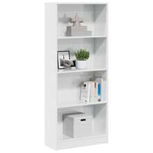 Bibliothèque vidaXL Blanc brillant 60 x 24 x 143 cm Matériau à base de bois - Blanc - Voir 1