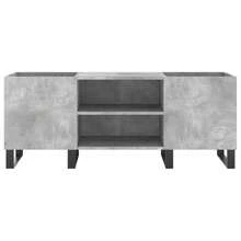 Meuble à disques vidaXL, gris béton, 121 x 38 x 48 cm, matériau à base de bois - Gris - Voir 5