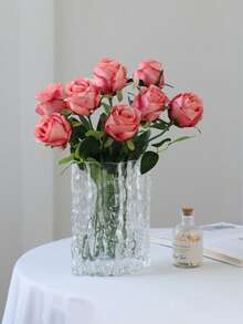 1支/3支仿真火焰玫瑰，假花，粉色，母亲节装饰，婚礼季，毕业礼物，烛光晚餐装饰，学校宿舍办公室装饰，户外派对活动节日生日派对装饰，家居入口酒店餐厅客厅卧室婚礼宴会厨房花园装饰，四季皆宜 - 彩色 - 查看 5