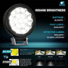 ASDNilight LED Light pod 2 PCS 4 Pulgadas 19LED Super Slim Luz de inunón de la cabeza Interior Luz de zanja Integrado EMC para Tractor Camión Motocicleta Bote - Cápsulas de luz 9LED de 4 pulgadas, 2 unidades - Ver 4