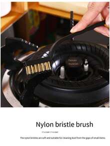 ZHGEE 7pcs Stainless Steel & Brass Nylon Brush Set, Kitchen Cleaning Tool Kit, Manual Multi-Function Surface Brush And Scraper, Multi-Purpose Plastic Brush, Bathroom Brush Set (Soft & Hard Bristles, Convenient For Cleaning Hard-To-Reach Corners), Household Cleaning Brush, Pot Brush, Dish Brush - Apricot - View 4