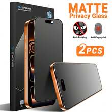 ZYONS 2pcs Matte Privacy Screen Protector, Tempered Glass Screen Protector, Phone Case Friendly, Full Screen Anti-Fingerprint, Waterproof, Anti-Scratch, Anti-Spy, Anti-Glare, Compatible With IPhone 16E 16 Pro Max 16 Pro 16 Plus 16 15 Pro Max 14 Pro Max 13 Mini 12 11 XS MAX XR 8 8Plus 7 Series - 2pcs - View 36