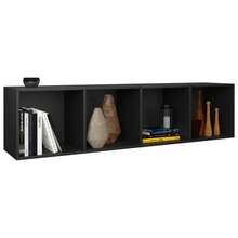 Libreria/mobile TV vidaXL nera, 36x30x143 cm, materiale a base di legno. - nero - Visualizzare 7
