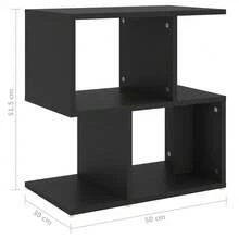 Comodini vidaXL, 2 pezzi, neri, 50x30x51,5 cm, in legno composito - nero - Visualizzare 7