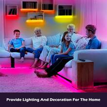 3535 RGB LED灯带 - App控制，USB供电，自带背胶，安装简便，适用于卧室、客厅、家庭影院、游戏室和节日派对装饰 - 多色光 - 查看 5
