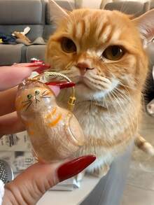 1个透明宠物毛发收纳吊坠钥匙扣袋，可爱猫咪造型纪念容器，猫毛收集胶囊，密封宠物毛发收纳盒，适合DIY纪念吊坠，送给爱猫人士和宠物哀悼者的礼物，可用作礼品、汽车配件、包包挂件、可爱猫咪钥匙扣、猫咪饰品 - 彩色 - 查看 1