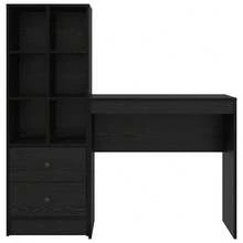 Larryhot Scrivania con cassetto 2 pcs Rovere Nero,Robusto e durevole, facile da montare, la scelta ideale per l'arredamento della casa - nero - Visualizzare 8