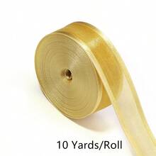 Ruy băng vải organza mỏng, khổ rộng 10 thước/cuộn, thích hợp để gói quà trang trí ngày lễ, ruy băng voan nhiều màu 25mm. - Ruy băng lưới - Xem 18
