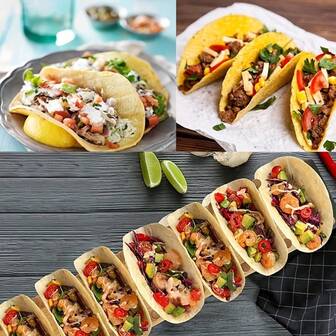1 st tacohållare i bambu - träställ med 8 platser för mjuka eller hårda tacos, tortillachips och dippsåser - perfekt för servering och organisering, serveringsställ för taco | Bambukonstruktion | hållbart träställ, tacoställ
