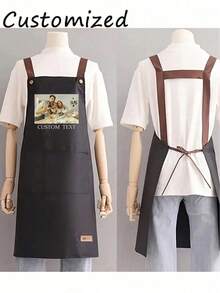 1pc Customized Apron, Suitable For Dad, Father, Men, Women, Can Customize Text And Logo, Chef Cooking Kitchen Apron, Personalized Waterproof Kitchen Apron, Can Customize Logo And Name, Chef Cooking Apron, Perfect Gift For Mom, Husband, Girlfriend, Boyfriend, Father's Day, Valentine's Day, Mother's Day, Birthday, Anniversary, Graduation, Wedding, Unique And Thoughtful. - Multicolor - View 8