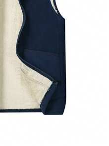 Men's Thermal Lined Vest, Thick Warm Outerwear For Autumn/Winter - Navy Blue - View 6