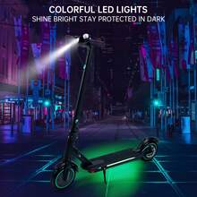 Areyourshop 8.5" Folding Electric Scooter For Adults Teens- 350W Motor, 25Miles Max Range, 21MPH Top Speed, Dual Brake System, Aluminum Alloy Body, App Control, Portable, Shock Absorption, LCD Display, Deco Lights - màu đen - Xem 6