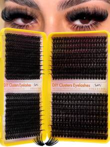 Conjunto de cílios postiços com 720/666/648 peças, tamanhos 10D/20D/30D/40D/50D/60D/80D/100D/120D/150D, em material sintético misto de vison e pelos faciais, curvatura de 0,07 mm, comprimento de 10 a 16 mm, inclui cílios com aparência natural, efeito volume russo 3D, ideal para iniciantes, reutilizável, para uso doméstico, cílios individuais. - D - Ver 13