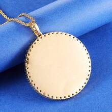 [ Customization ] Personalized Memory Super Large Circle XL Photo Pendant Inlaid With  Solid Photo Frame Pendant Necklace - 彩色 - 查看 8