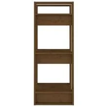 Estantería/separador de ambientes vidaXL color marrón miel, 41x35x91 cm, madera maciza. - Marrón - Ver 5