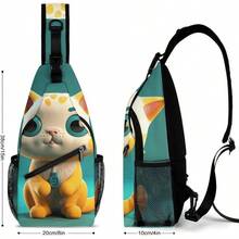 - Bolso bandolera para hombre con ojos azules, para mujer, hombre, informal, mochila de viaje, bolso de pecho, ligero, bolso de hombro, mochila lateral para viajes, senderismo, ciclismo - inicial - Ver 3