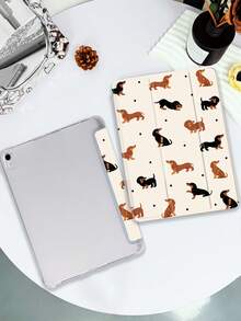 1pc Puppy Pattern Tablet Protective Case, Compatible With IPad 10.2 Inch, Pro 11 2021/2020/10th/11th Gen (A16), Mini 4/5/6, Air 4/5 2024 2025, Galaxy Tab A8 10.5 Inch 2022, With Pencil Slot, Anti-Drop, Tablet Stand Protective Cover - Multicolor - View 2