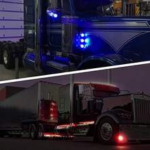 ASDPartsam - 2 luces con 17 LED de dos revoluciones tipo sandía luz de freno giro y posición rs a luz auxiliar azul luces para debajo del coche o "underow" 12 V - Rojo Azul - Ver 7