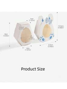 Hộp đựng trứng Phục Sinh (10 chiếc/gói), hộp quà kẹo hình thỏ, hộp trứng giấy hình thỏ dễ thương có cửa sổ, hộp đựng đồ dùng lễ Phục Sinh, hộp đựng sô cô la và bánh quy, đồ dùng cho tiệc mùa xuân (không bao gồm kẹo) - Nhiều màu - Xem 4