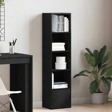 Bibliothèque vidaXL aspect chêne noir 31 x 24 x 127 cm, matériau à base de bois - Noir - Voir 2