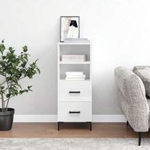 Buffet vidaXL Blanc brillant 34,5 x 34 x 90 cm Matériau à base de bois - Blanc - Voir 2