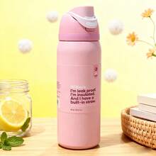 0waIaa All Pink Water Bottle, 32 Oz, 945 Ml, Retains Heat For Over 24 Hours, Can Keep Both Hot And Cold Drinks Warm, Suitable For Brewing Coffee, Making Iced Beverages, With A Beautiful Appearance And Exquisite Craftsmanship, Suitable For Camping, Work, And Indoor Use Valentine's Day. - Hồng - Xem 2